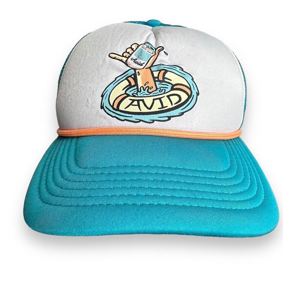 Avid Trucker Rope Hat One Size Snapback Fishing Vintage Style Turquoise Mesh Hat - Picture 1 of 10